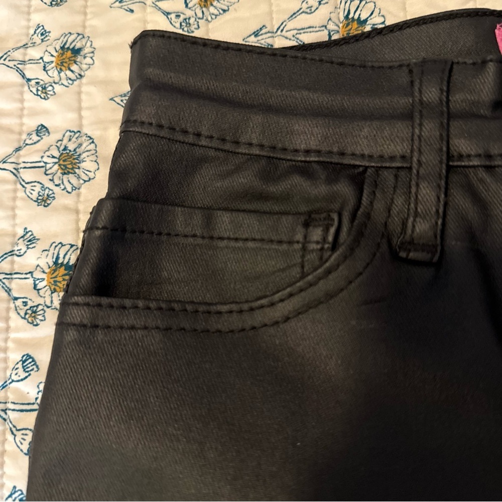 Edikted Black Leather High Waist Flare Pants - Picture 6 of 14